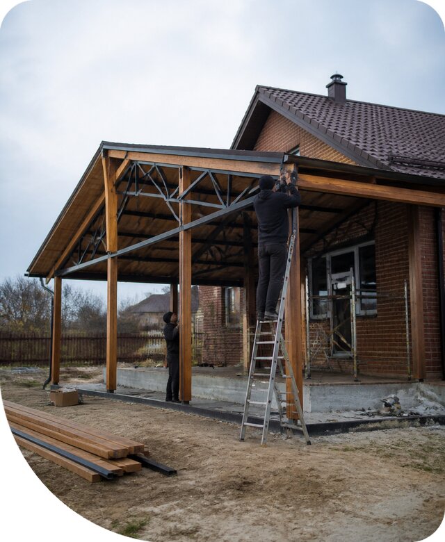 Пристройка навеса к дому и участку в Петропавловске-Камчатском под ключ